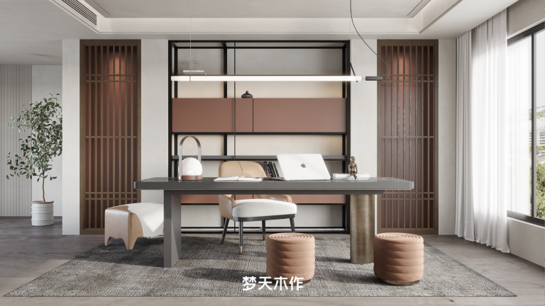 合肥梦天木作背景墙：花格系列